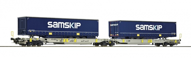 Articulated pocket wagon of AAE<br /><a href='images/pictures/Roco/Roco-76415.jpg' target='_blank'>Full size image</a>